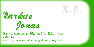 markus jonas business card